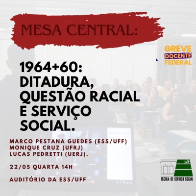 Atividades de Greve | Mês das Assistentes Sociais da ESS/UFF 2024 continua em Niterói com mesa central na quarta (22)
