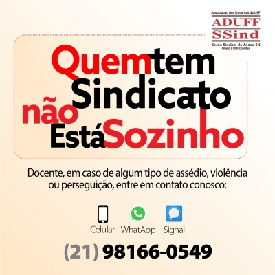 Aduff lança campanha para orientar docentes em casos de perseguição e assédio