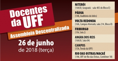 Aduff convoca assembleia geral descentralizada para debater propostas ao 63&deg;Conad