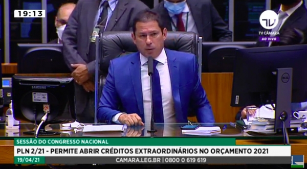 Vice-presidente da Câmara, deputado Marcelo Ramos (PL-AM), preside sessão do Congresso nesta segunda (19)