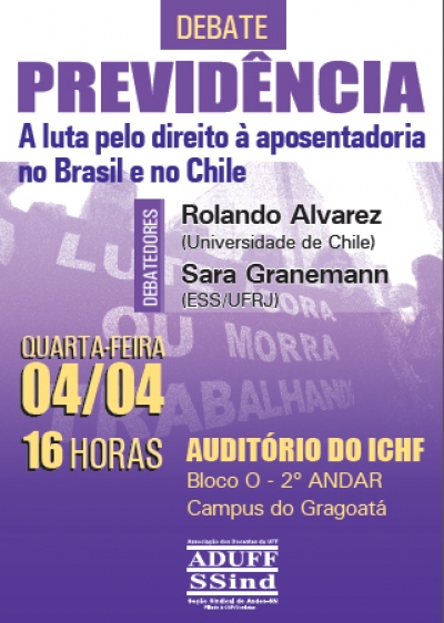&quot;Previdência: a luta pelo direito à aposentadoria no Brasil e no Chile&quot;: debate é na quarta (4)