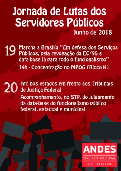 Defesa dos servi&ccedil;os p&uacute;blicos e da revoga&ccedil;&atilde;o da EC 95 ter&aacute; atos em Bras&iacute;lia nesta ter&ccedil;a (19)