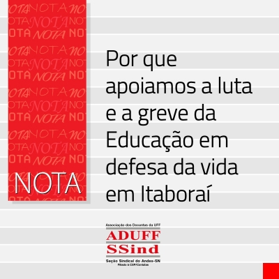 Nota de apoio aos Profissionais da Educa&ccedil;&atilde;o do Munic&iacute;pio de Itabora&iacute;