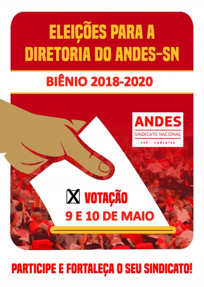 Duas chapas concorrem à Diretoria do Andes-SN biênio 2018/2020