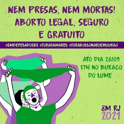 28 de setembro | Dia de Luta pela Descriminalização e Legalização do Aborto na América Latina e Caribe terá ato no Rio