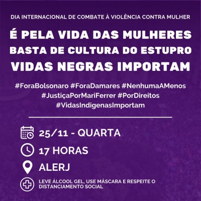 Cariocas volta às ruas nesta quarta (25), Dia Internacional da Luta pelo Fim da Violência contra a Mulher