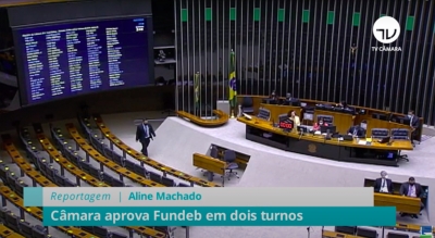 Sess&atilde;o do Plen&aacute;rio da C&acirc;mara na quarta-feira (21), que aprovou por videoconfer&ecirc;ncia a PEC