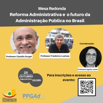 Programa de P&oacute;s-Gradua&ccedil;&atilde;o em Administra&ccedil;&atilde;o (PPGAd) da UFF debate reforma Administrativa nesta segunda (25)