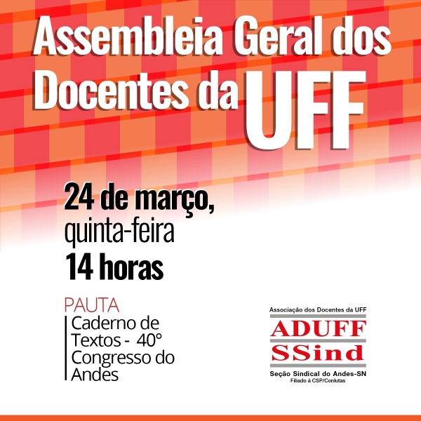 Aduff convoca Assembleia Docente para 24 de março