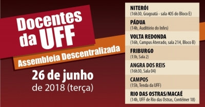 Primeira assembleia geral descentralizada da nova gest&atilde;o acontece na ter&ccedil;a (26) em sete cidades do RJ